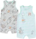 Disney Cars Pooh Mickey Stitch Baby Boys 2 Pack Romper by Disney