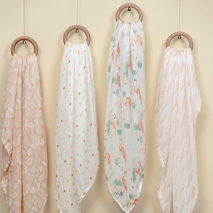 GLLQUEN BABY Muslin Swaddle Blankets 4Pk Receiving Blanket Large 35" x 40" | - Image 9