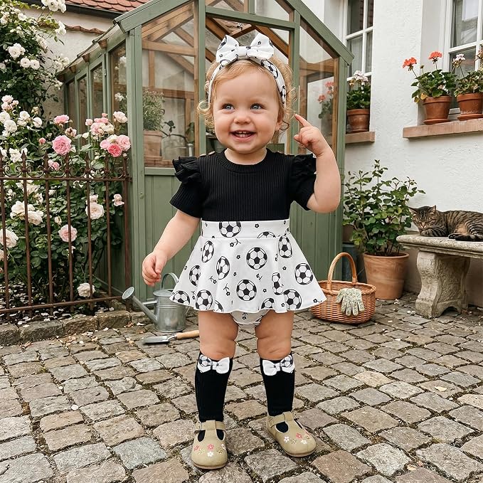Giraropa Newborn Baby Girl Clothes Smocked Bubble Romper Dress + Socks + - Image 4