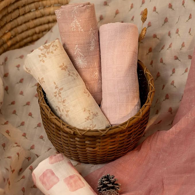 Muslin Swaddle Blankets for Newborn, Cotton Receiving Blanket | 4 Pack 100% - Image 7
