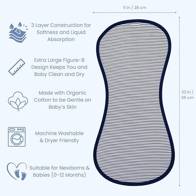 Tom Tom's Kids + Baby Organic Baby Burp Cloths 5 Pack - Image 3