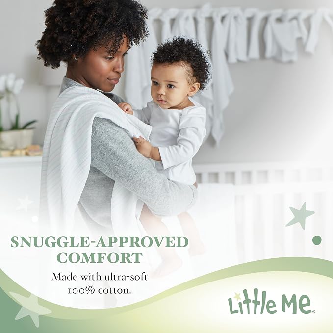 Little Me Clothes for Baby Girls 100% Cotton Scratch-Free Tag Footed One-Piece - Image 5