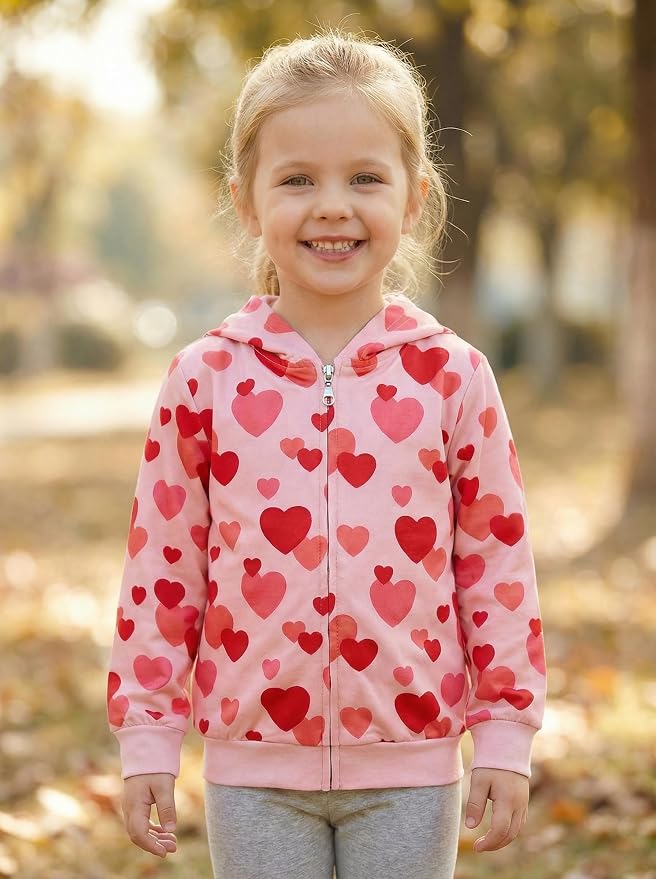 Baby Girl Zip-up Jacket Rainbow Unicorn Cotton Hoodie Sweatshirt Toddler Fall - Image 3