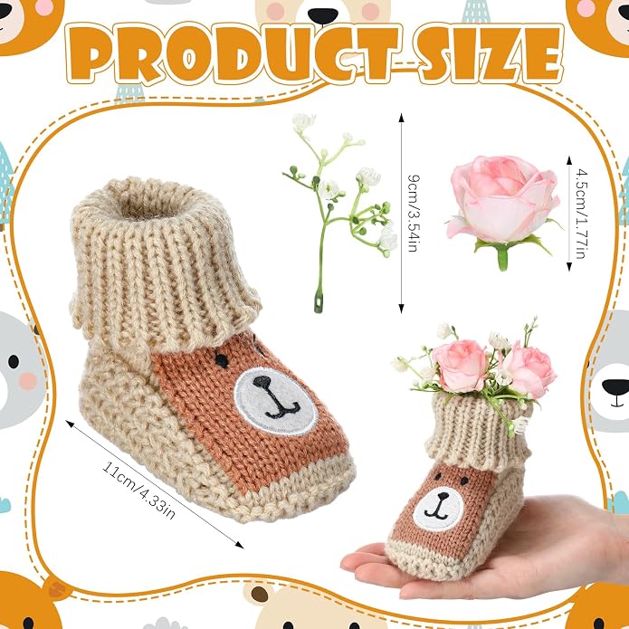 Glitopper 4 Set Baby Shower Table Decorations Booties Bulk - Image 2