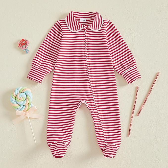Seyurigaoka Newborn Baby Boy Girl Romper Long Sleeve Zipper Jumpsuit - Image 6