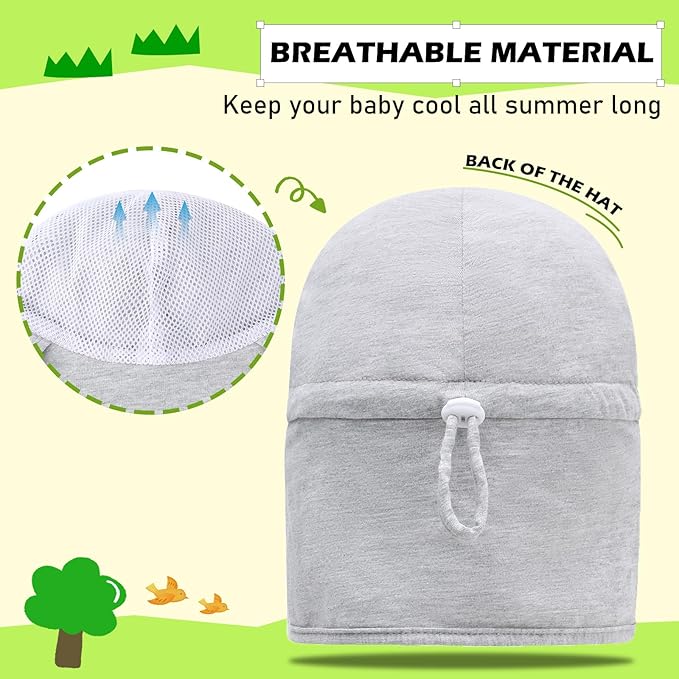 Duoyeree UPF 50+ Baby Sun Hat, Ear & Neck Protection - Image 3