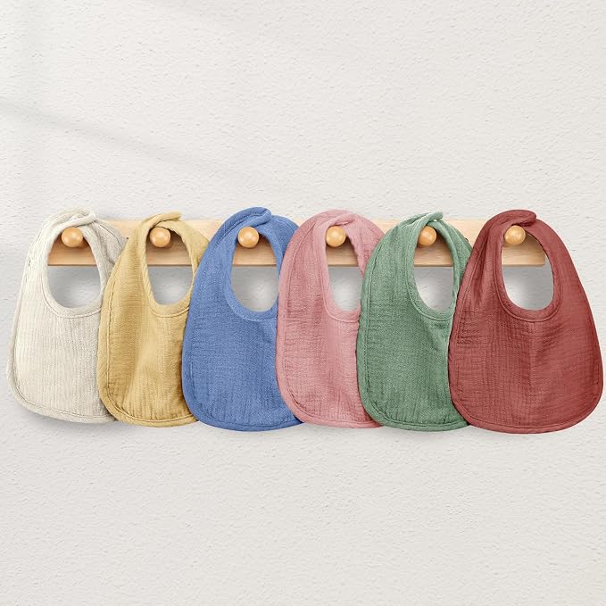 Muslin Baby Bibs for Unisex Boys Girls, Cotton Drool Bibs, Adjustable Newborn - Image 7