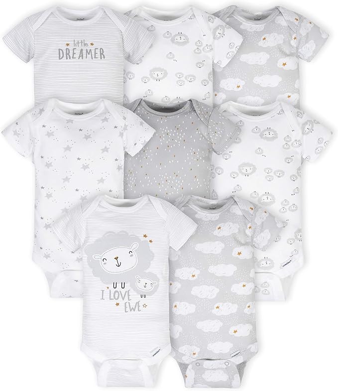 Gerber Baby Boys & Girls 8-Pack Short Sleeve Onesies Bodysuits by Gerber
