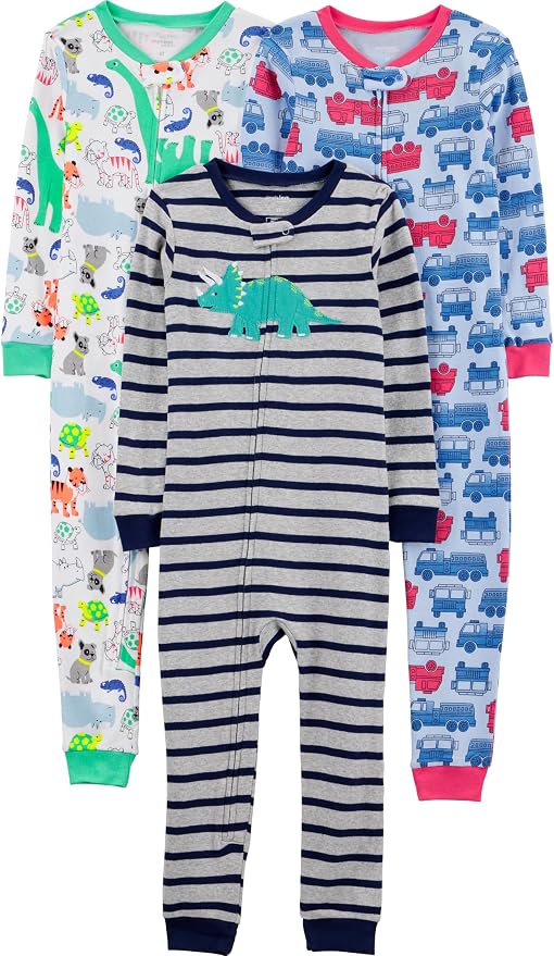 Simple Joys by Carter's Babys' 3 pack Snug Fit Footless Cotton Pajamas by SimpleJoysbyCarters