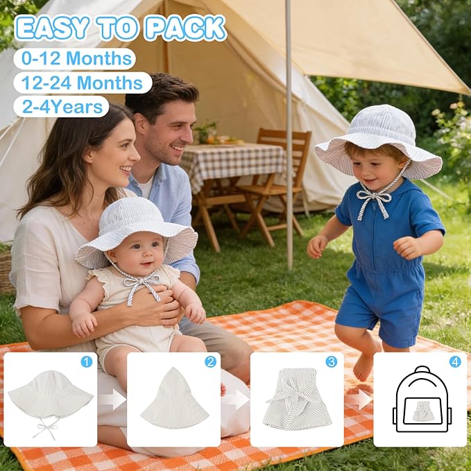 Zando UPF 50+ Baby Sun Hat for Baby Girl Boy 0-4T - Image 4