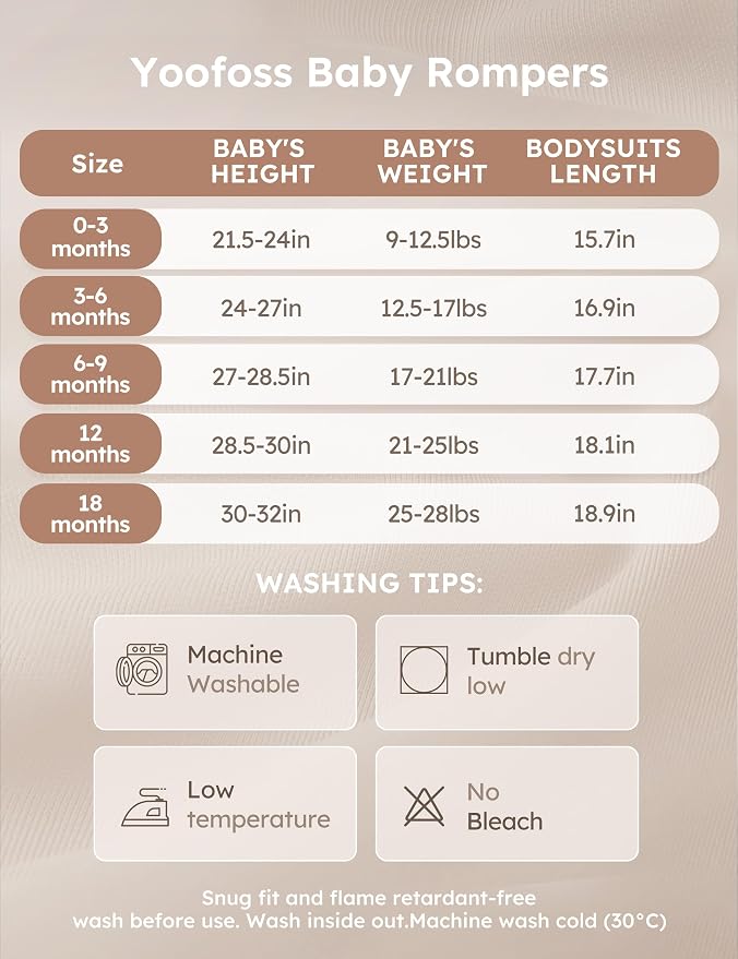 Yoofoss Baby Boy Romper 0-18 Months 100% Organic Cotton Newborn Summer Clothes - Image 6