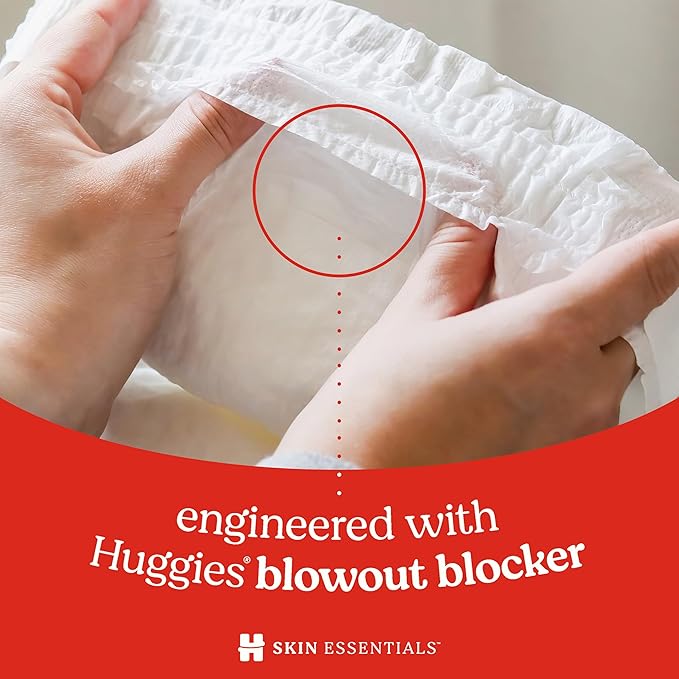 Huggies Size 2 Diapers, Skin Essentials Baby Diapers, Size 2 (12-18 lbs), 192 Count (3 Packs of 64), Packaging May Vary