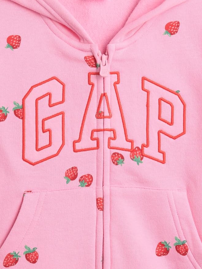 GAP Baby Girls' Logo Hoodie Hooded Full Zip Sweatshirt - Image 3