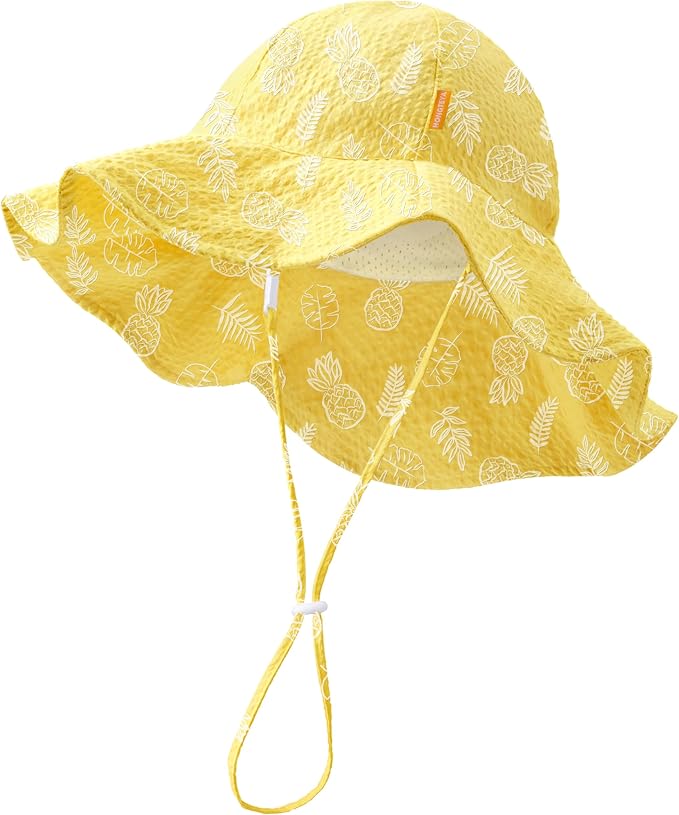HONGTEYA Baby Sun Hat Wide Brim Adjustable Toddler Beach Bucket Hat | Soft by HONGTEYA
