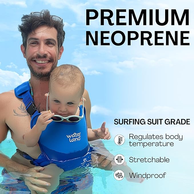WaterLand Baby Carrier - Innovative Carrier You Can Use Both in Water & Land - Waterproof Infant Chest Holder with Adjustable Straps, Lightweight Toddler Harness for Pool & Beach (KeylimeGreen)