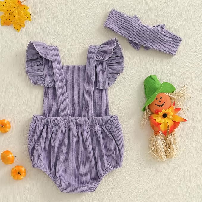 YINGISFITM My First Halloween Baby Girl Outfit Newborn Pumpkin Bubble Romper - Image 6