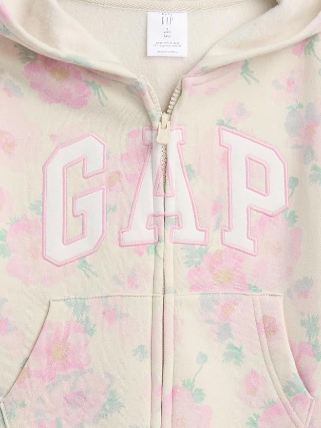 GAP Baby Girls' Logo Hoodie Hooded Full Zip Sweatshirt - Image 3