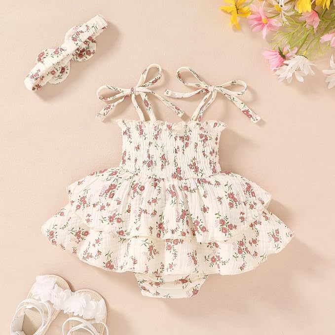 YOUNGER TREE Baby Girl Clothes Infant Summer Romper Dress Sleeveless Bodysuit - Image 4