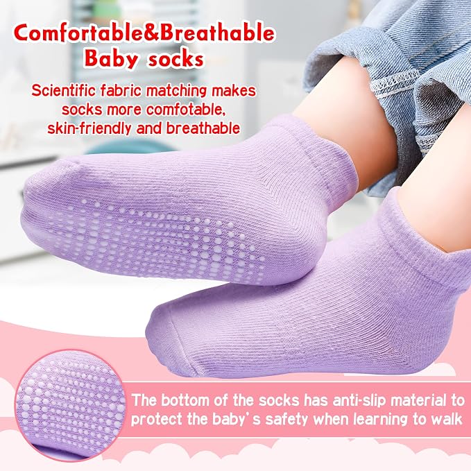 Toddler Non Slip Grip Ankle Socks - Image 4
