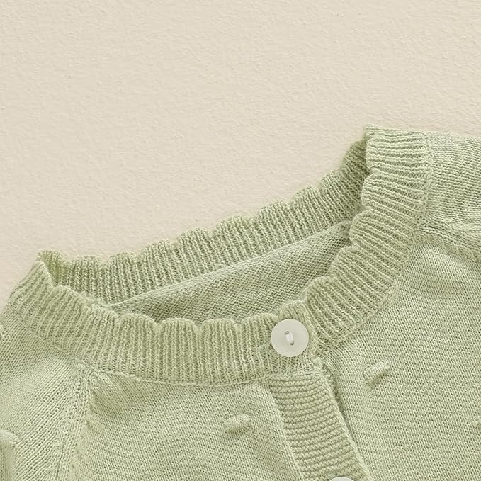 Baby Girl Cardigan Long Sleeve Button Up Sweater Toddler Girl Fall Outfits - Image 6