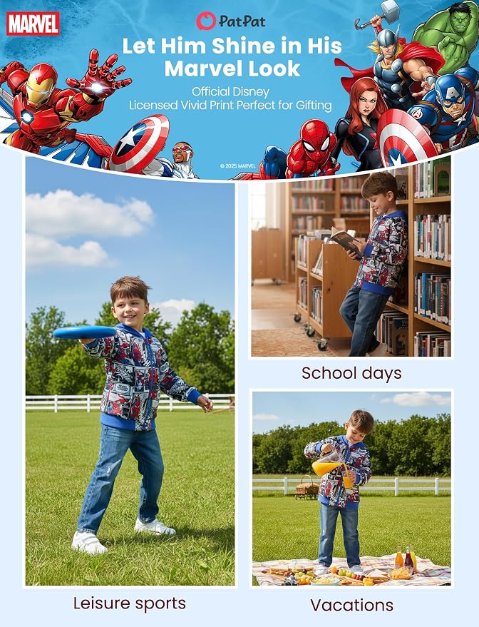 Marvel Zipper Hoodie Spiderman Hood Sweatshirt Hulk Cardigan Boy Girl 2-12Y | - Image 6