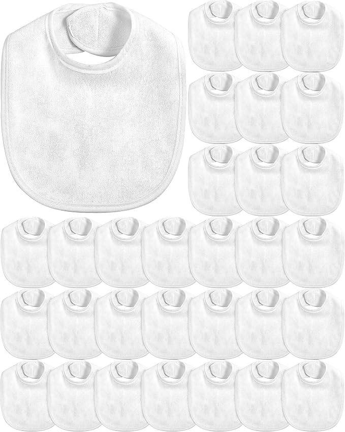 JaGely 30 Pack Baby Muslin Bandana Bibs Multicolor Solid Unisex Waterproof by JaGely