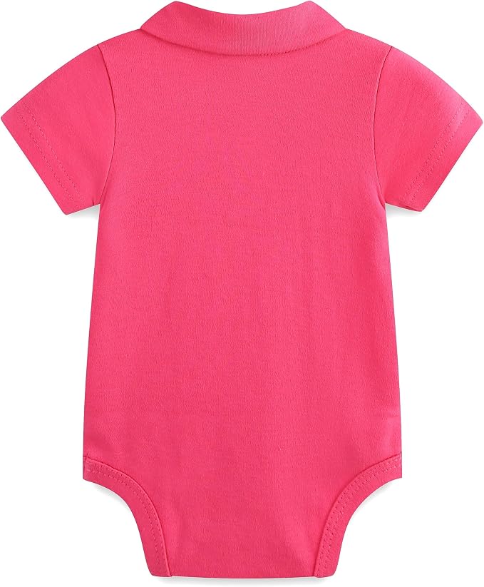 Baby Girl Collared Onsie Polo Bodysuit Boy Cotton Romper Short Sleeve 0~24M - Image 2