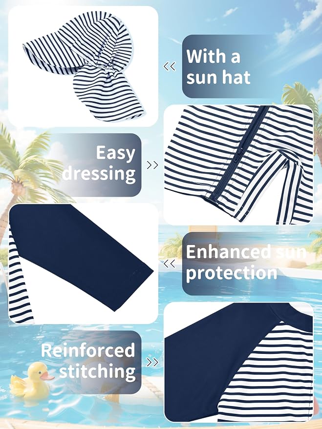 UPF 50+ Baby Toddler Boy One Piece Swimsuit - Image 5