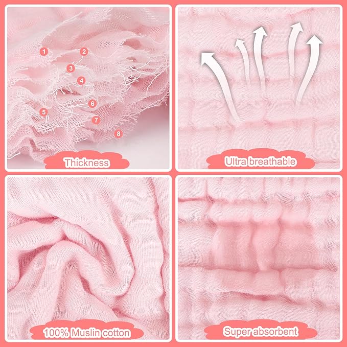 Accmor Muslin Baby Bibs, 6 Pack Soft Cotton Baby Bandana Drool Bibs - Image 2