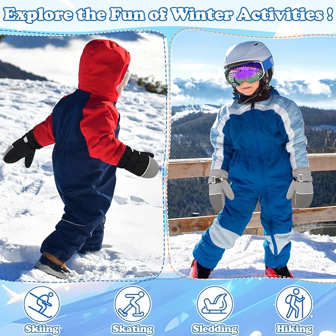 Sarfel Toddler Mittens Waterproof Toddler Gloves Baby Winter Mittens Toddler - Image 4