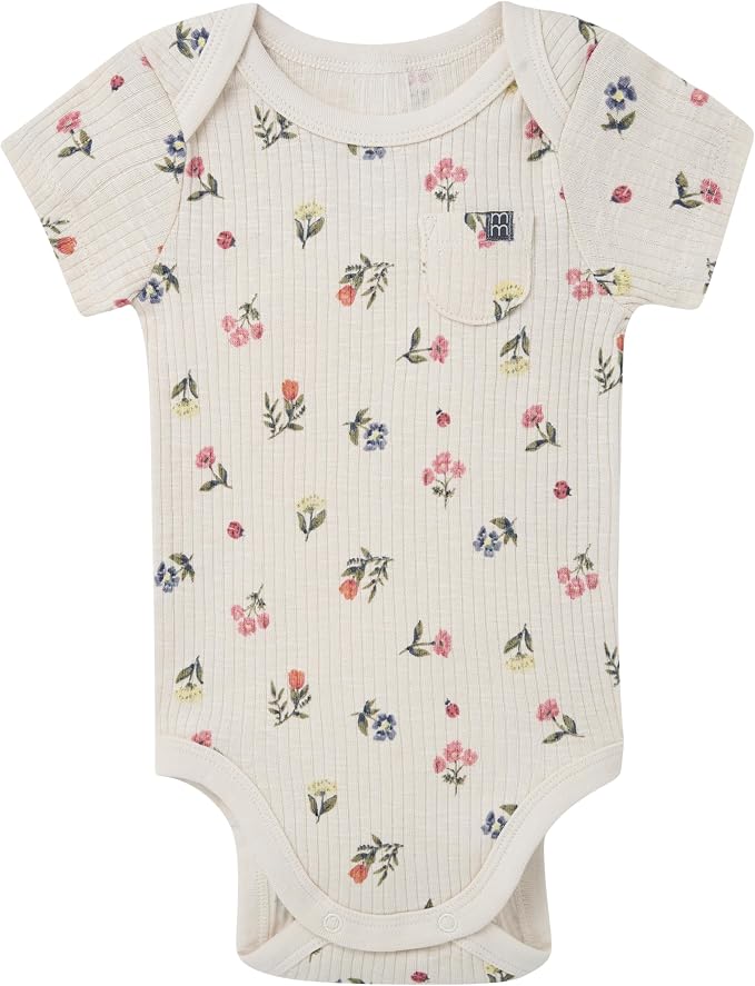 Modern Moments by Gerber Baby 4-Pack Short Sleeve Bodysuits & Shortie Set - Image 2