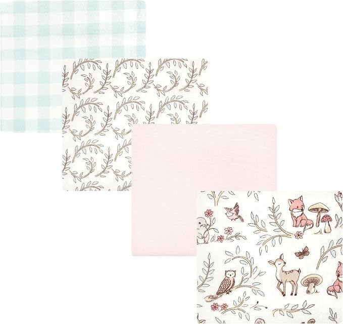 Hudson Baby Unisex Baby Cotton Poly Flannel Receiving Blankets, Girl Woodland by HudsonBaby