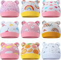Geyoga 9 Pieces Newborn Baby Hat Bear Ears Infant Caps Baby Boy Girl Toddler by Geyoga