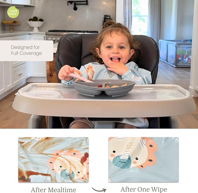 Waterproof Smock Baby Bibs for Eating | Long Sleeve Bib for Baby Led Weaning - Image 2