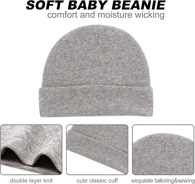 UTTPLL Newborn Hats Mittens Set Toddler Girls Boys Cotton Nursery Hospital - Image 5