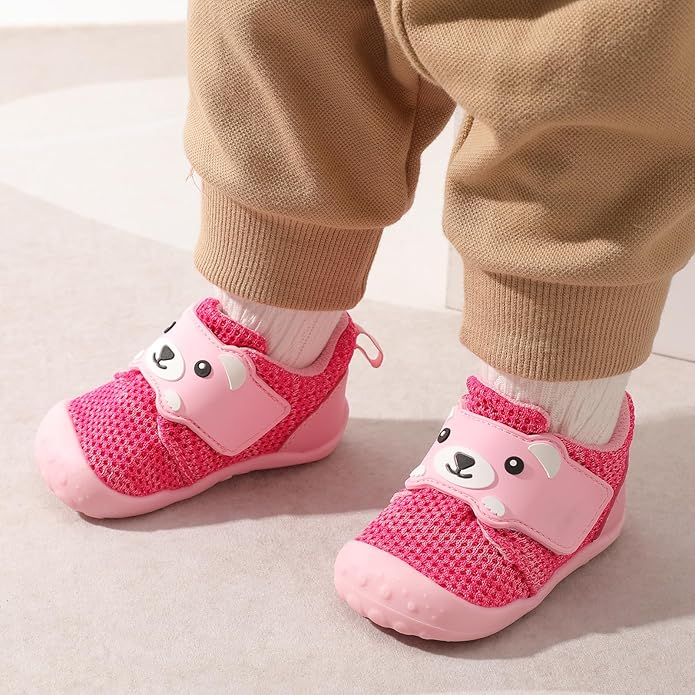 FEETCITY Baby Walking Shoes Wide Baby Shoes Boys Girls Infant Sneakers Crib Shoes Breathable Toddler Barefoot Shoes Slip On Shoes