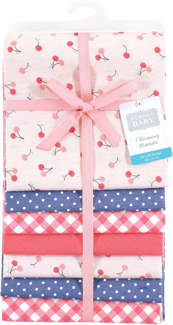 Little Treasure Hudson Baby Cotton Poly Flannel Receiving Blankets Multipack - Image 2