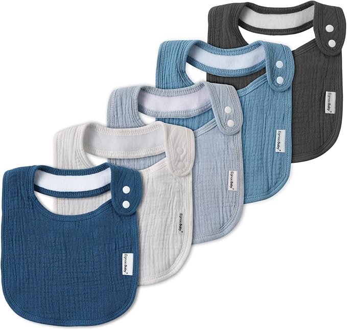 Muslin Baby Bibs for Drooling and Teething, Bibs for Boys Girls | Soft Cotton by EgmaoBaby