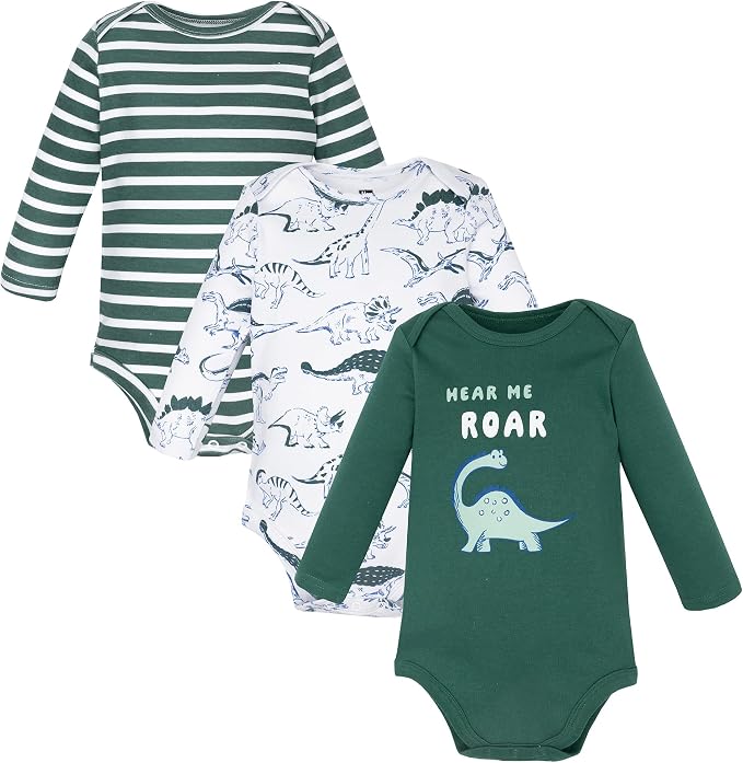 Hudson Baby baby-boys Cotton Long-sleeve Bodysuits 3-pack by HudsonBaby