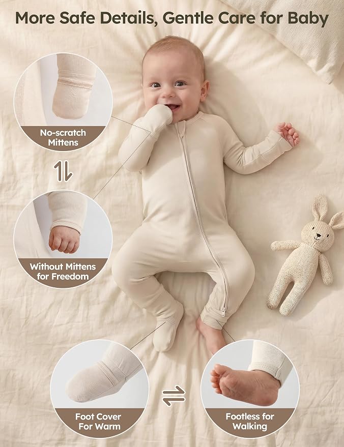 Yoofoss Viscose From Bamboo Baby Pajamas Footless & Footed baby Sleepers - Image 5