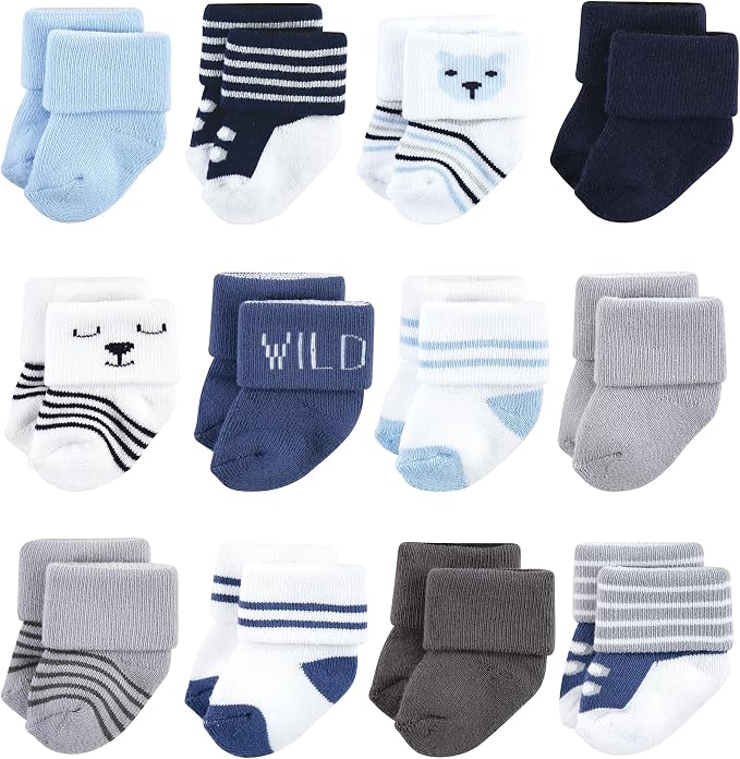 Hudson Baby Basics Unisex Baby Cozy Terry Baby Sock 12-Pack by HudsonBaby