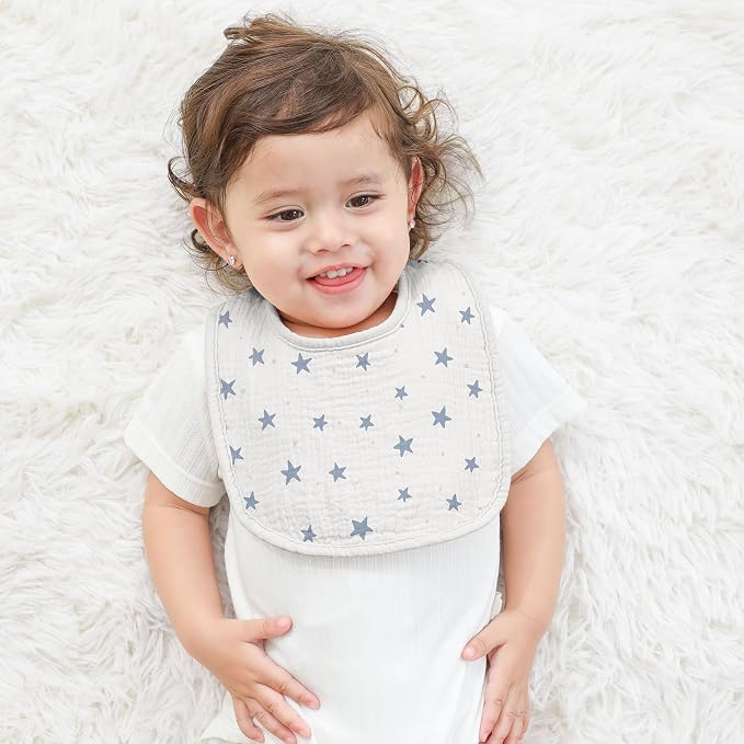 Susurration Muslin Baby Drool Bibs 6Pack Soft Square Adjustable Baby Bandana - Image 7