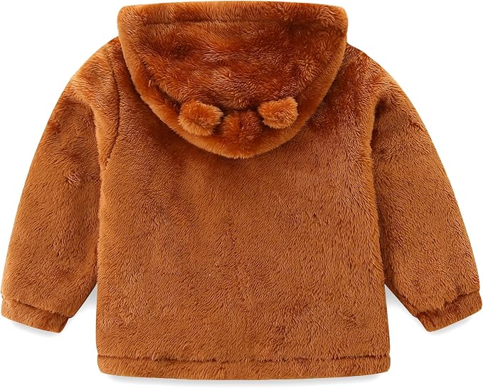 Newborn Infant Baby Boys Girls Cartoon Fleece Hooded Jacket Coat - Image 3