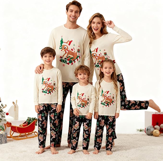 Awoscut Family Christmas Pajamas Matching Pajamas for Family, Xmas PJs Sets Holiday Sleepwear