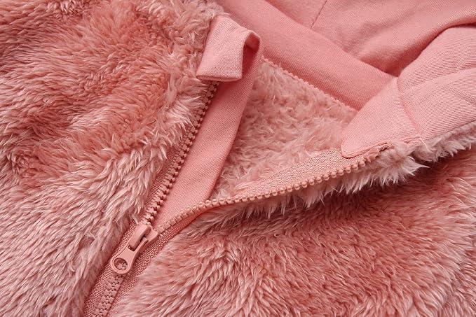 Baby Hooded Fleece Romper Long Sleeve Onesie Outwear Outfits 0-12M | Fall - Image 3