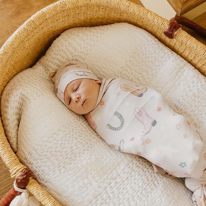 Copper Pearl Swaddle Blankets for Newborns | Soft Stretchy Receiving Blankets - Image 5