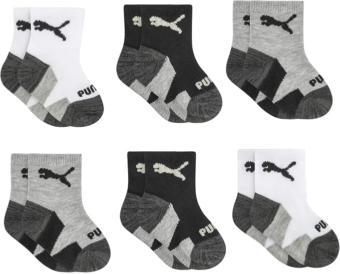 PUMA Unisex Baby 6-pack Infant Anklet Socks, Extra Cushion & Comfort-toe by PUMA