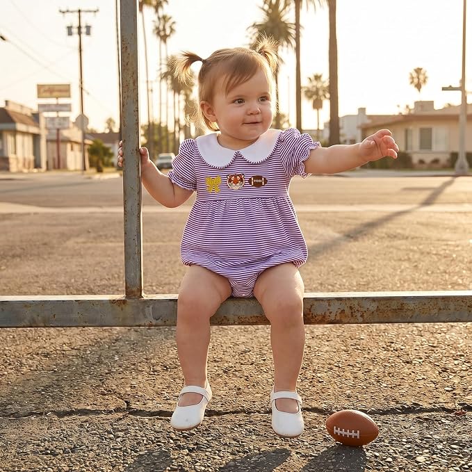 Baby Boy Girl Bubble Romper Short Sleeve Collar Summer Bodysuit - Image 2