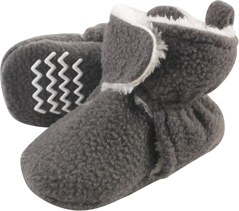 Hudson Baby Unisex Baby Cozy Fleece and Faux Sherpa Booties - Image 2