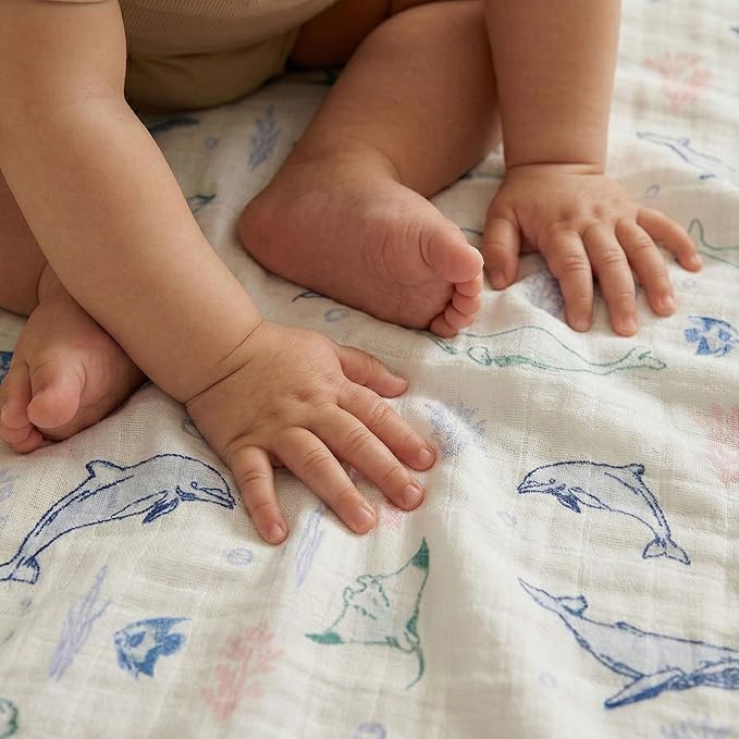 GLLQUEN BABY Muslin Swaddle Blankets 4Pk Receiving Blanket Large 35" x 40" | - Image 3